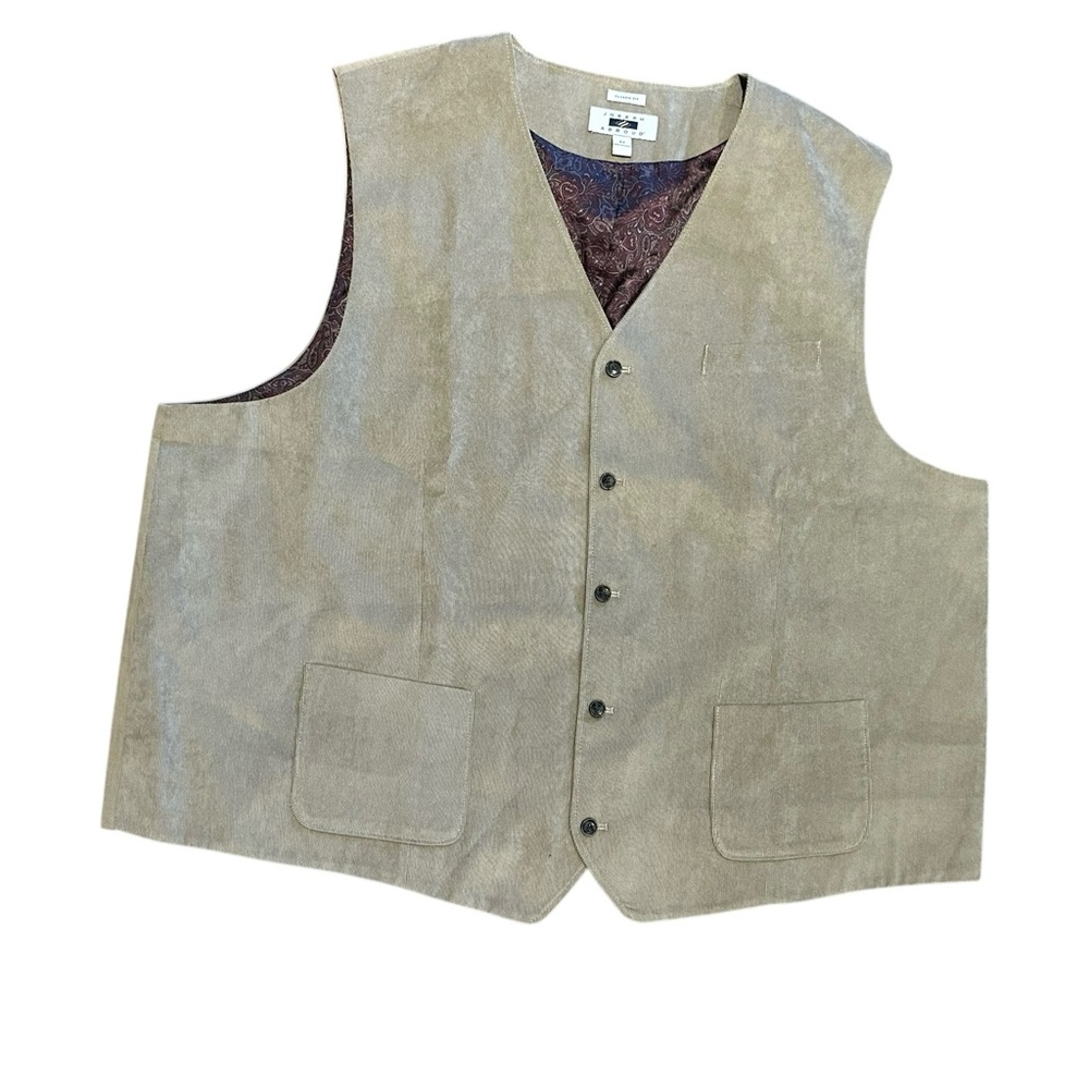 Joseph Abboud Mens Size 4XL  Tan Classic Fit Vest with Button Closure